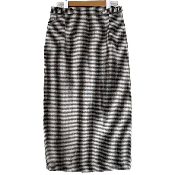 Vintage Check Skirt Women SZ 10 S/M Black White 90s Twill Preppy Gingham Pinup - Picture 1 of 15